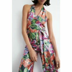 Warehouse Printed Sequin Halter Neck Wrap Jumpsuit For Female -Warehouse Sales Store unnamed file 334