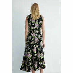 Warehouse Floral Fluted Hem Crepe Midi Dress For Female -Warehouse Sales Store unnamed file 3369
