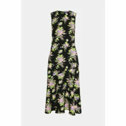 Warehouse Floral Fluted Hem Crepe Midi Dress For Female -Warehouse Sales Store unnamed file 3370