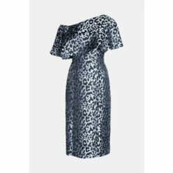 Warehouse Leopard Print One Shoulder Midi Dress For Female -Warehouse Sales Store unnamed file 3415