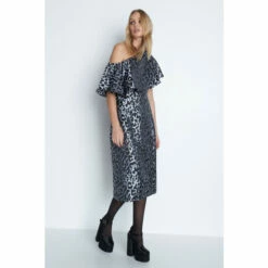 Warehouse Leopard Print One Shoulder Midi Dress For Female -Warehouse Sales Store unnamed file 3417