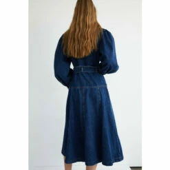 Warehouse Denim Western Style Belted Midi Dress For Female -Warehouse Sales Store unnamed file 3433