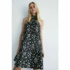 Warehouse Dalmatian Print Satin Twill Bow Back A Line Mini Dress For Female