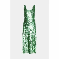 Warehouse Hand Embellished Sequin V Neck Midi Dress For Female -Warehouse Sales Store unnamed file 3457