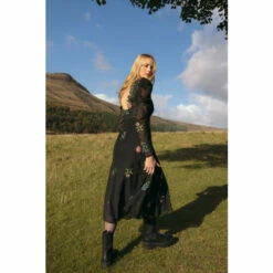 Warehouse WH X William Morris Society Embroidered Open Back Dress For Female -Warehouse Sales Store unnamed file 3488