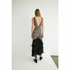 Warehouse Premium Fringing V Neck Maxi Dress For Female -Warehouse Sales Store unnamed file 3495