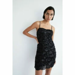 Warehouse Sparkle Shirred Mini Dress With Bow Detail For Female -Warehouse Sales Store unnamed file 3556