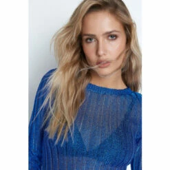 Warehouse Metallic Yarn Crew Neck Knit Top For Female -Warehouse Sales Store unnamed file 357