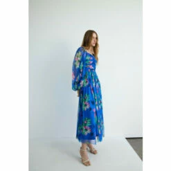 Warehouse Sequin Floral Tulle Square Neck Midi Dress For Female -Warehouse Sales Store unnamed file 3593