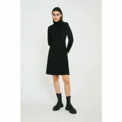 Warehouse Roll Neck Long Sleeve Short Dress For Female -Warehouse Sales Store unnamed file 3610