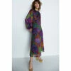Warehouse Velvet Devore Puff Sleeve Midi Dress For Female -Warehouse Sales Store unnamed file 3613