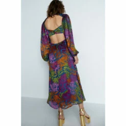 Warehouse Velvet Devore Puff Sleeve Midi Dress For Female -Warehouse Sales Store unnamed file 3615