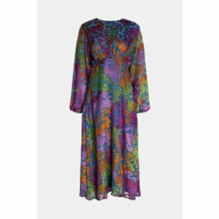 Warehouse Velvet Devore Puff Sleeve Midi Dress For Female -Warehouse Sales Store unnamed file 3616