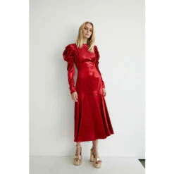 Warehouse Tinsel Velvet Volume Sleeve Midi Dress For Female -Warehouse Sales Store unnamed file 3650