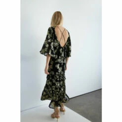 Warehouse Sparkle Jacquard V Neck Frill Maxi Dress For Female -Warehouse Sales Store unnamed file 3653