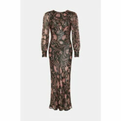Warehouse Petite Sparkle Floral Bias Cut Midi Dress For Female -Warehouse Sales Store unnamed file 3660