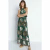Warehouse Sparkle Border Print Halter Neck Jumpsuit For Female