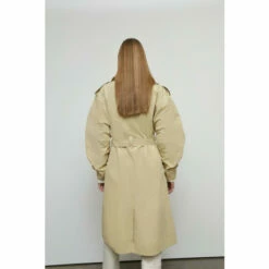 Warehouse Gathered Sleeve Trench For Female -Warehouse Sales Store unnamed file 3670