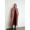 Warehouse Wool Blend Textured Single Breasted Coat For Female