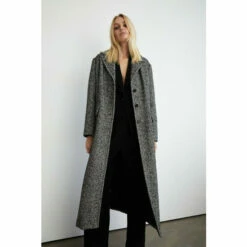 Warehouse Wool Blend Textured Single Breasted Coat For Female -Warehouse Sales Store unnamed file 3692