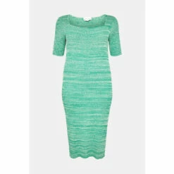 Warehouse Plus Size Square Neck Speckle Knit Dress For Female -Warehouse Sales Store unnamed file 37