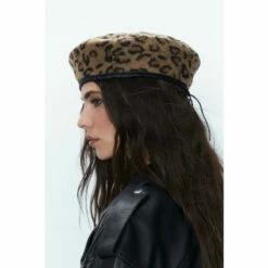 Warehouse Leopard Beret For Female
