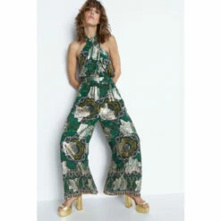 Warehouse Sparkle Border Print Halter Neck Jumpsuit For Female -Warehouse Sales Store unnamed file 371