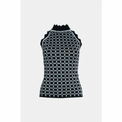 Warehouse Scallop Edge Jacquard Knit Top For Female -Warehouse Sales Store unnamed file 3717