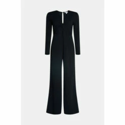 Warehouse Jersey Crepe Twist Front V Neck Jumpsuit For Female -Warehouse Sales Store unnamed file 3749