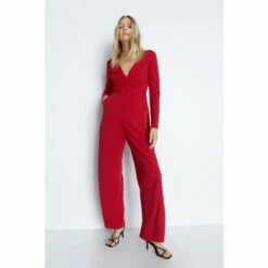 Warehouse Jersey Crepe Twist Front V Neck Jumpsuit For Female -Warehouse Sales Store unnamed file 3752