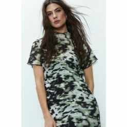 Warehouse Pleated Printed Column Midi Dress For Female -Warehouse Sales Store unnamed file 3755