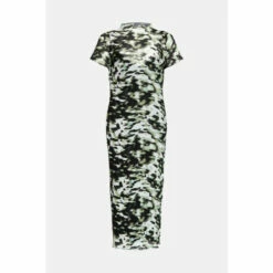 Warehouse Pleated Printed Column Midi Dress For Female -Warehouse Sales Store unnamed file 3756