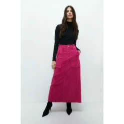 Warehouse Cord Pocket Detail Midi Skirt For Female