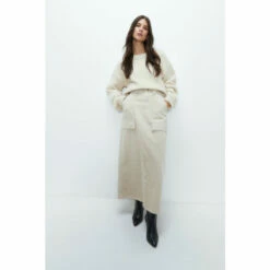 Warehouse Cord Pocket Detail Midi Skirt For Female -Warehouse Sales Store unnamed file 3778