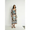 Warehouse Metallic Daisy Border Print Wrap Midi Dress For Female