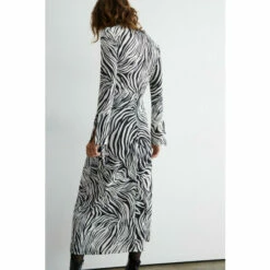 Warehouse Printed Zebra D-ring Wrap Midi Dress For Female -Warehouse Sales Store unnamed file 3797