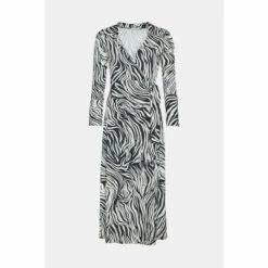 Warehouse Printed Zebra D-ring Wrap Midi Dress For Female -Warehouse Sales Store unnamed file 3798