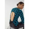 Warehouse Checkerboard Jacquard Open Back Knit Jumper For Female