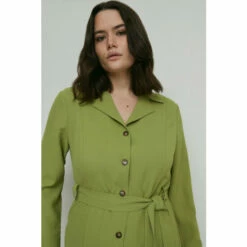 Warehouse Plus Size Fluid Twill Button Through Belted Shirt Dress For Female -Warehouse Sales Store unnamed file 3826