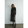 Warehouse Border Print Pleated D-ring Midi Dress For Female