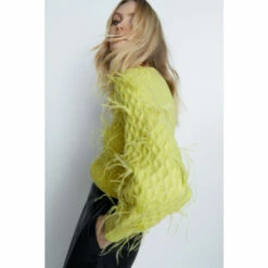 Warehouse Feather Detail Knit Jumper For Female