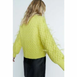 Warehouse Feather Detail Knit Jumper For Female -Warehouse Sales Store unnamed file 3866