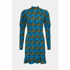 Warehouse Printed Soft Touch Puff Sleeve Short Dress For Female -Warehouse Sales Store unnamed file 3872