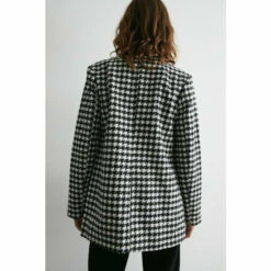Warehouse Dogstooth Tweed Long Line Jacket For Female -Warehouse Sales Store unnamed file 3919