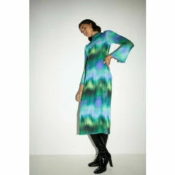 Warehouse Ombre Pointelle Rib Flare Midi Dress For Female