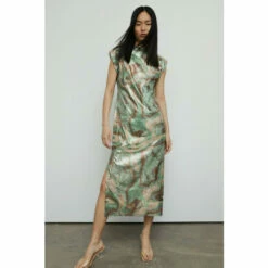 Warehouse Swirl Printed Sequin Midi Dress For Female