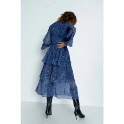 Warehouse Animal Layered Chiffon Belted Midi Dress For Female -Warehouse Sales Store unnamed file 3959