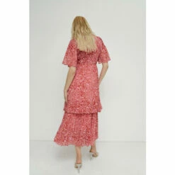 Warehouse Animal Pleated V Neck Midi Dress For Female -Warehouse Sales Store unnamed file 3965