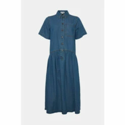 Warehouse Denim Dropped Waist Midi Shirt Dress For Female 11 Warehouse Denim Dropped Waist Midi Shirt Dress For Female -Warehouse Sales Store unnamed file 3982