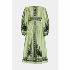 Warehouse Floral Print Long Sleeve Smock Dress For Female -Warehouse Sales Store unnamed file 4004